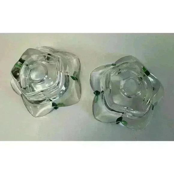 Pair of Bohemia Crystal Candle Holders 2 Made In Czech Republic-24%Pbo Emerald - Picture 6 of 10